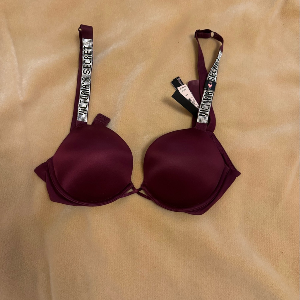 Victoria's Secret Burgundy Shine Strap Bra 34B